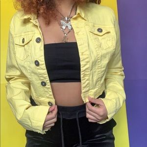 Coats | Yellow Denim Jacket | Poshmark